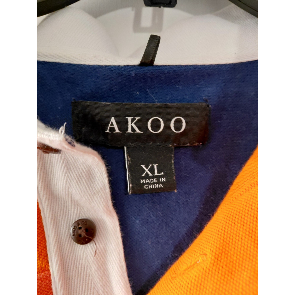 Men's Akoo Short Sleeve Golf Polo Shirt XL Multicolor EUC - Picture 2 of 4